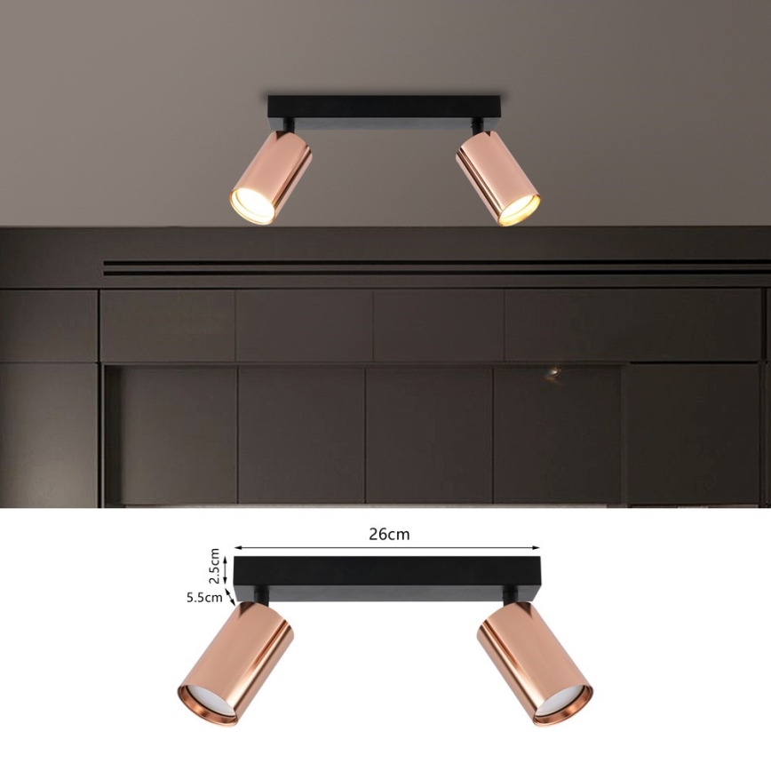 Immax NEO 08302L - Spotleuchte PUNTO 2xGU10/9W/230V Roségold