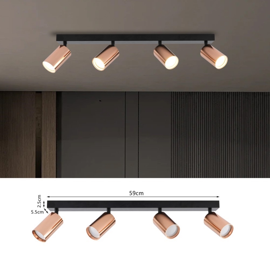 Immax NEO 08303L - Deckenstrahler PUNTO 4xGU10/9W/230V Roségold