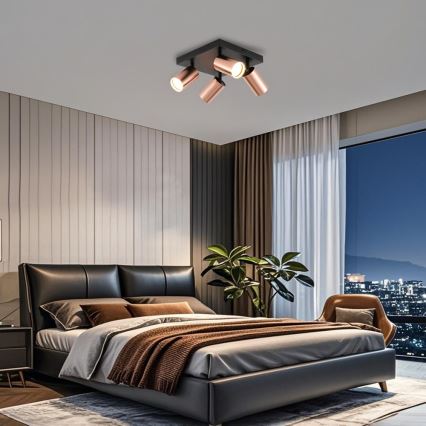 Immax NEO 08304L - Deckenspot PUNTO 4xGU10/9W/230V Roségold