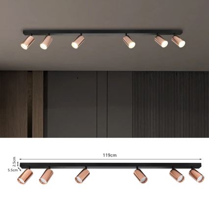 Immax NEO 08305L - Deckenspot PUNTO 6xGU10/9W/230V Roségold