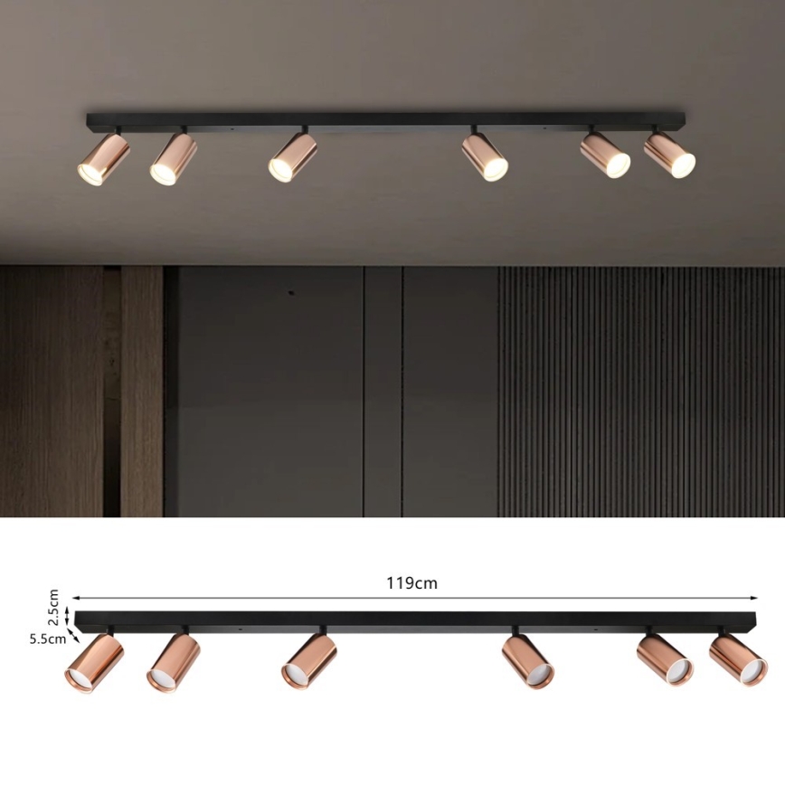 Immax NEO 08305L - Deckenspot PUNTO 6xGU10/9W/230V Roségold
