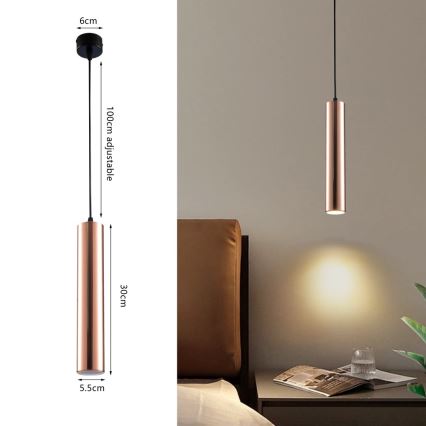 Immax NEO 08306L - Hängeleuchte an Kabel PUNTO 1xGU10/9W/230V Roségold