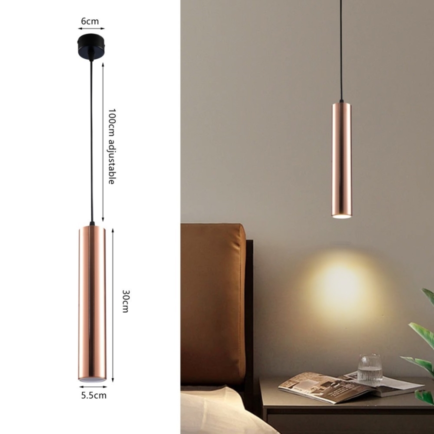 Immax NEO 08306L - Hängeleuchte an Kabel PUNTO 1xGU10/9W/230V Roségold