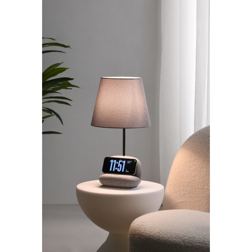 Immax NEO 09109L - Dimmbare LED-Tischlampe mit kabelloser Qi-Ladefunktion SOFA LED/6W/230V grau
