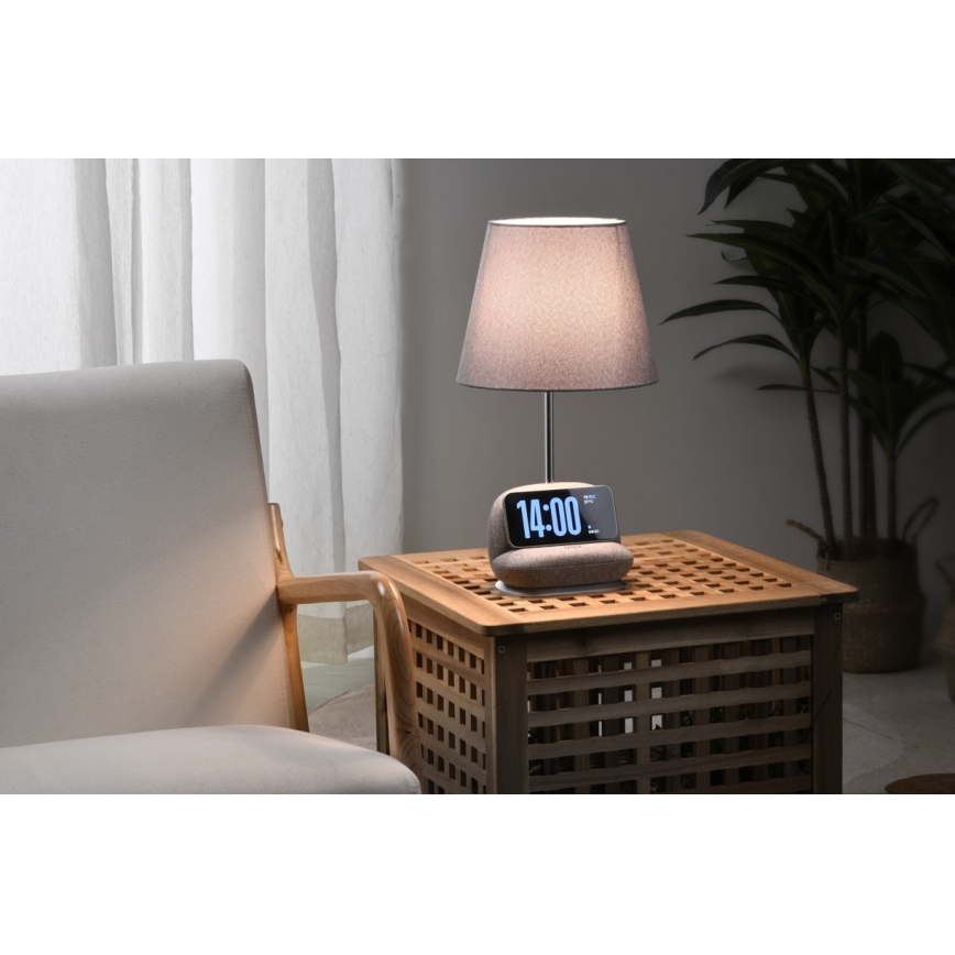 Immax NEO 09109L - Dimmbare LED-Tischlampe mit kabelloser Qi-Ladefunktion SOFA LED/6W/230V grau