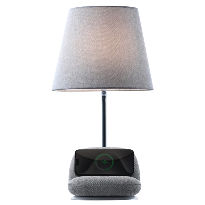 Immax NEO 09109L - Dimmbare LED-Tischlampe mit kabelloser Qi-Ladefunktion SOFA LED/6W/230V grau