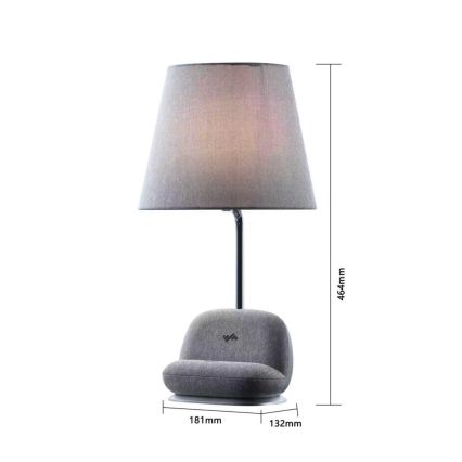 Immax NEO 09109L - Dimmbare LED-Tischlampe mit kabelloser Qi-Ladefunktion SOFA LED/6W/230V grau