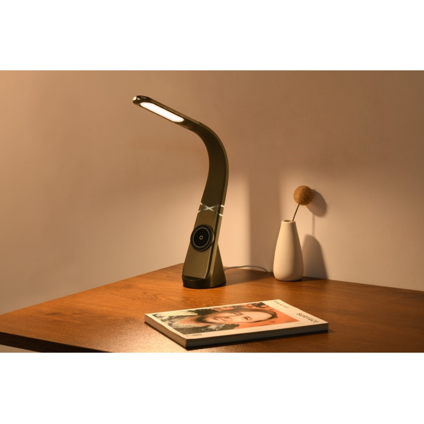 Immax NEO 09110L - LED-dimmbare Schreibtischlampe mit kabelloser Ladefunktion MAGIC LED/5W/230V schwarz