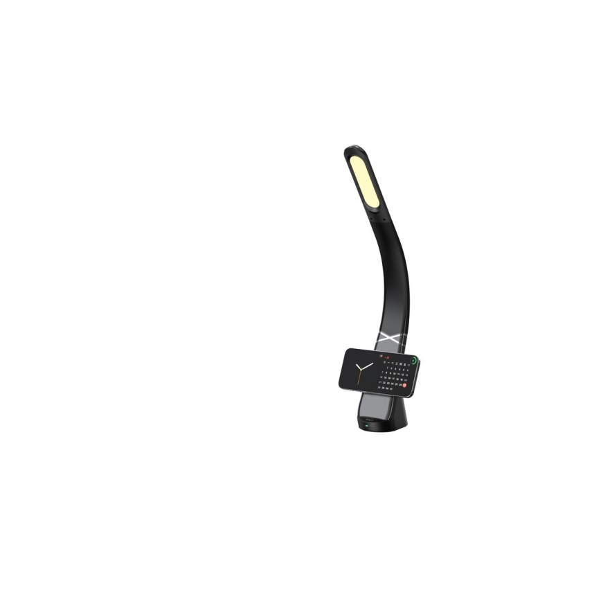 Immax NEO 09110L - LED-dimmbare Schreibtischlampe mit kabelloser Ladefunktion MAGIC LED/5W/230V schwarz