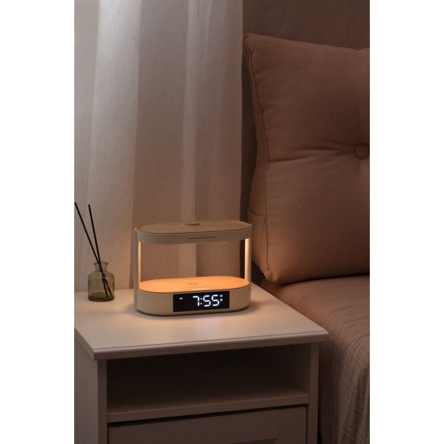 Immax NEO 09111L - dimmbare LED-Tischlampe mit Wecker und Ladefunktion TRIPLE DOCK LED/1,5W/5V