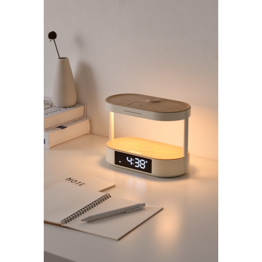 Immax NEO 09111L - dimmbare LED-Tischlampe mit Wecker und Ladefunktion TRIPLE DOCK LED/1,5W/5V