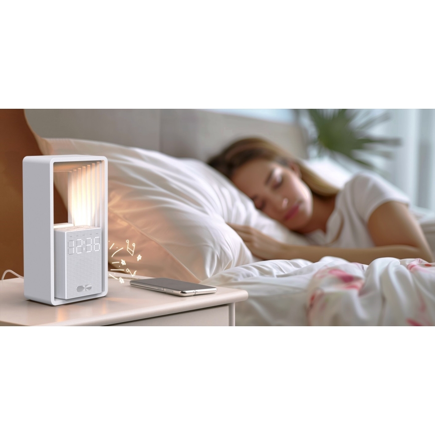 Immax NEO 09113L - LED-Tischlampe CALM mit Wecker und Ladefunktion, LED/3,5 W/5 V