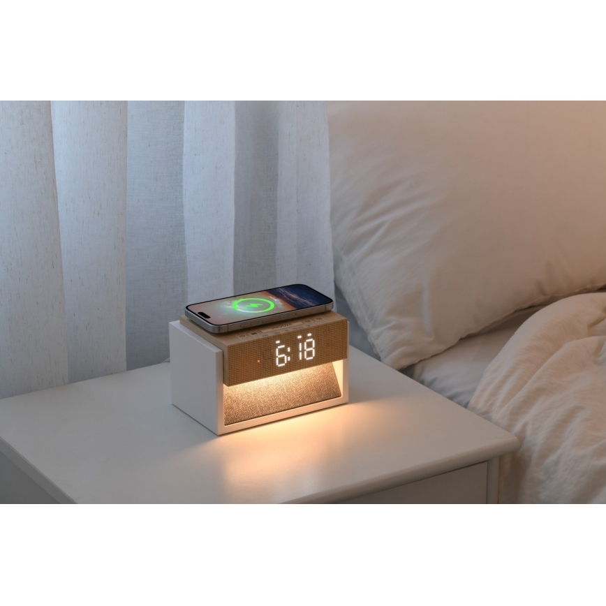 Immax NEO 09114L - LED-Tischlampe mit Wecker und USB-Ladefunktion CALM LED/1,2W/5V