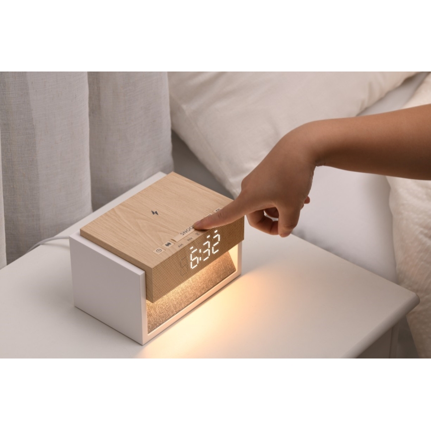 Immax NEO 09114L - LED-Tischlampe mit Wecker und USB-Ladefunktion CALM LED/1,2W/5V