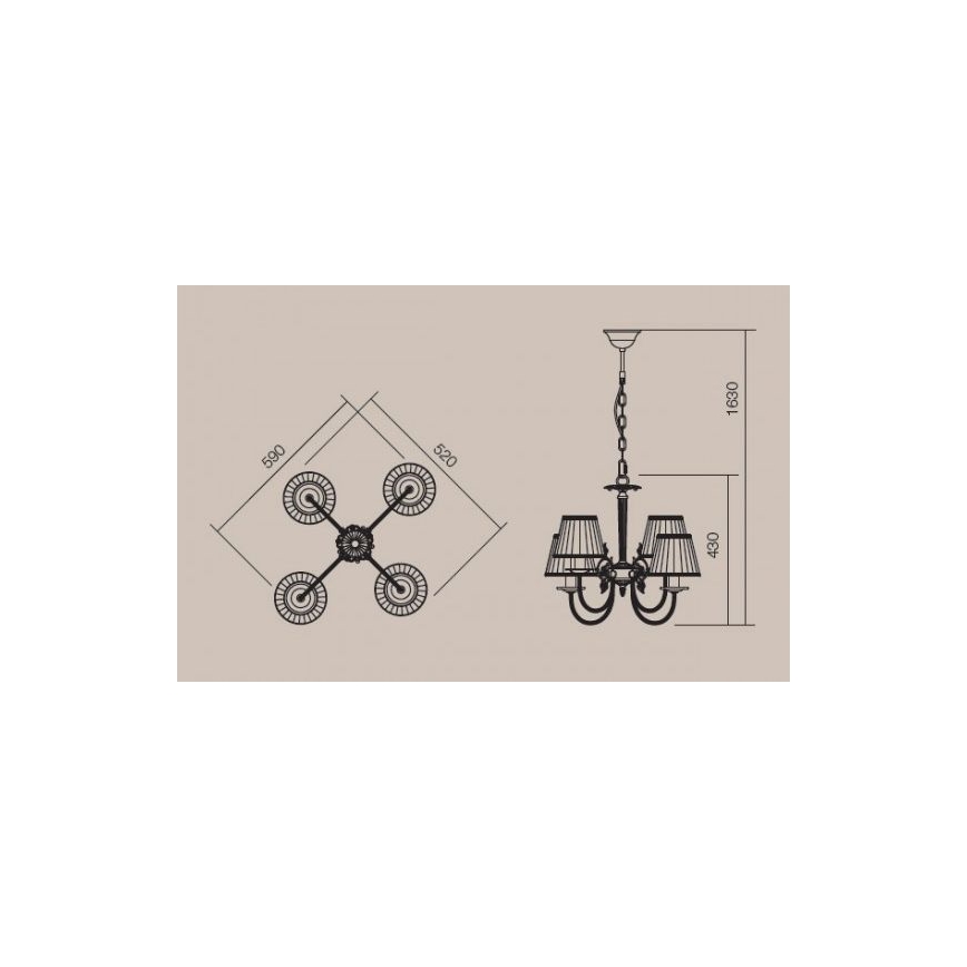 Incanti 02-657 - Hängeleuchte an Kette ILARIA 4xE14/28W/230V