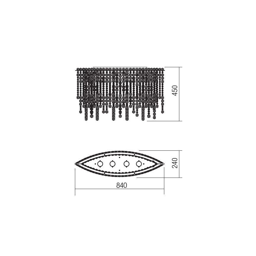Incanti ITV CLOV4 10 60 - Kristall-Aufbauleuchte TREVI 4xGU10/50W/230V
