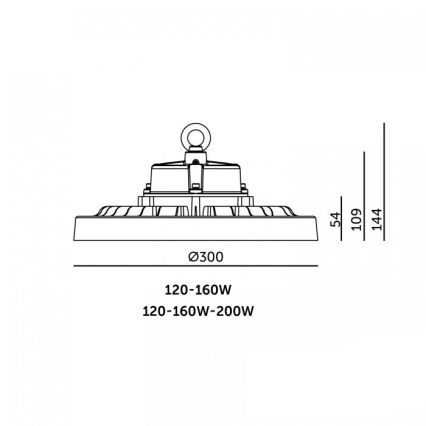 LED-Decken-Industrieleuchte RIO PRO HIGHBAY LED/120/160W/230V 4000/5000/6000K IP66