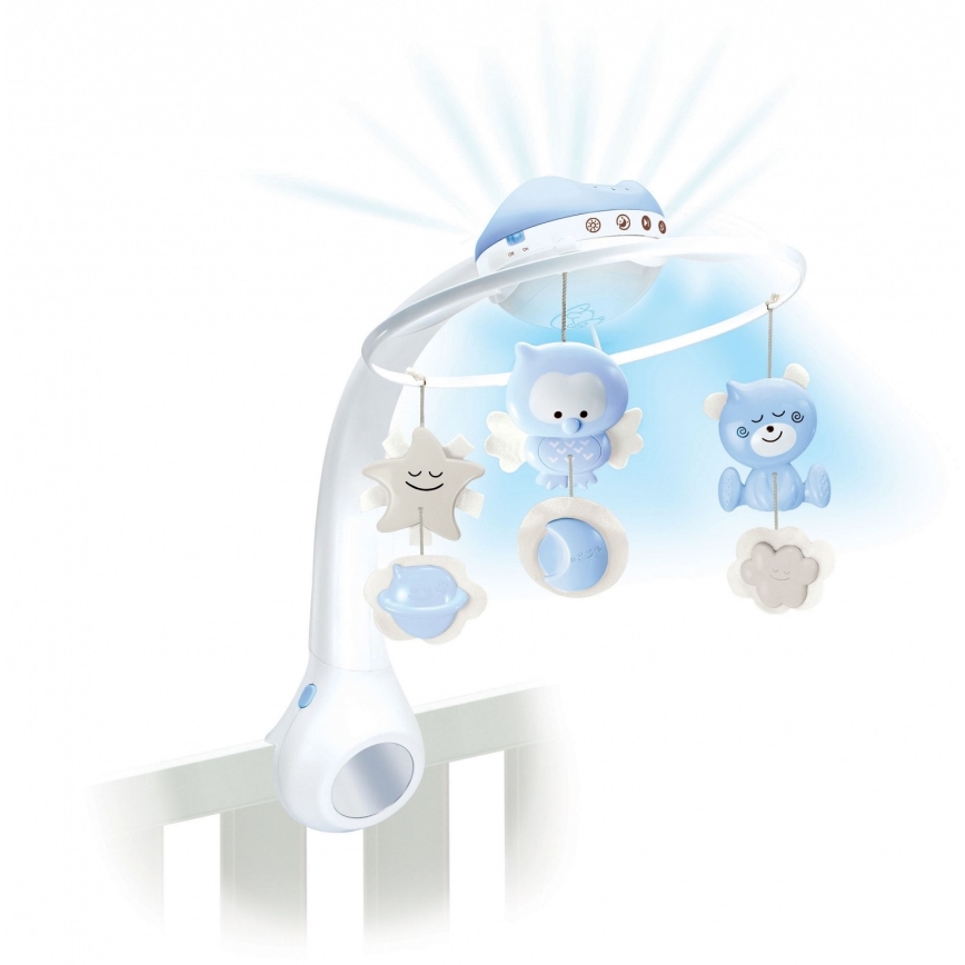 Infantino - Mobile mit Melodie 3in1 für das Babybett, 3xAAA, blau