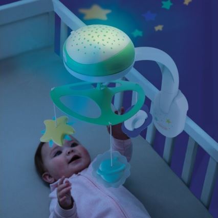 Infantino - Babybett-Mobile mit Melodie 3in1 3xAA grün