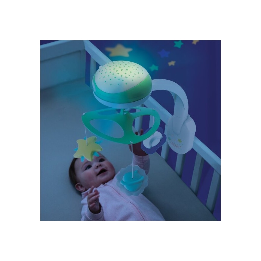Infantino - Babybett-Mobile mit Melodie 3in1 3xAA grün