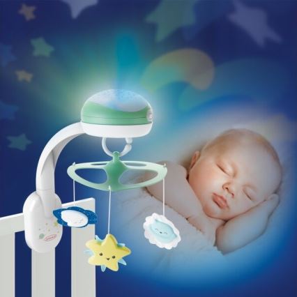Infantino - Babybett-Mobile mit Melodie 3in1 3xAA grün