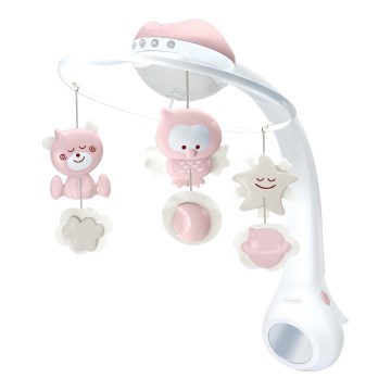 Infantino - Kinderbett-Mobile mit Melodie und Projektor 3in1 3xAAA rosa