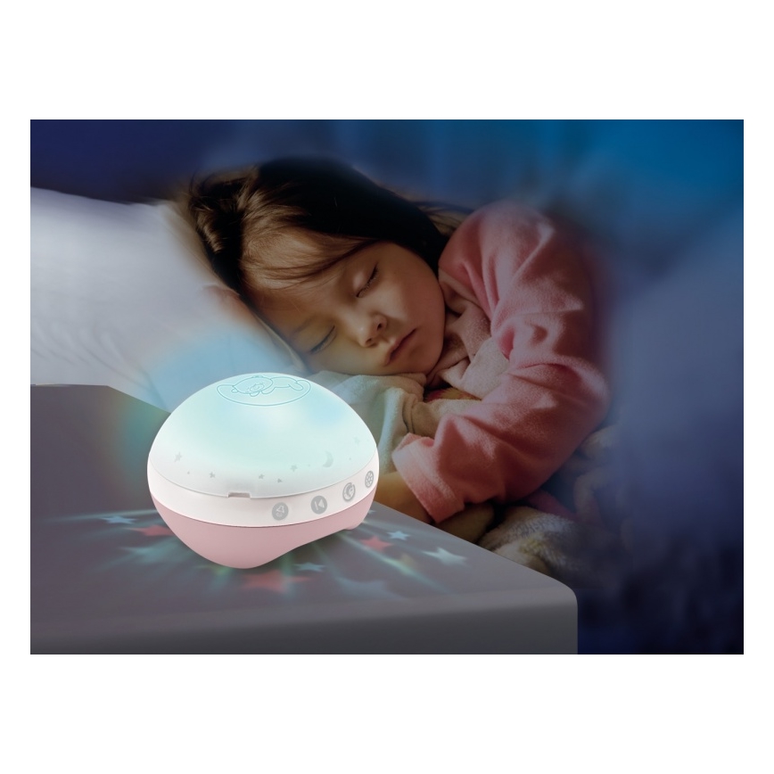 Infantino - Kinderbett-Mobile mit Melodie und Projektor 3in1 3xAAA rosa