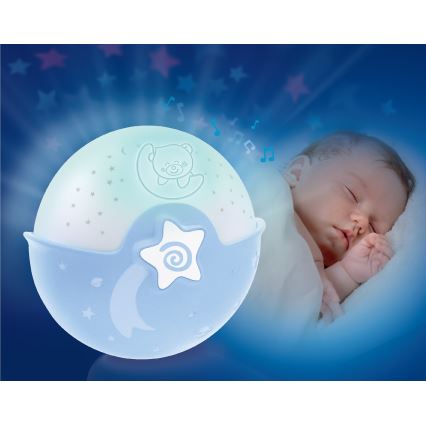 Infantino - Kinderlampe mit Projektor 3xAA blau