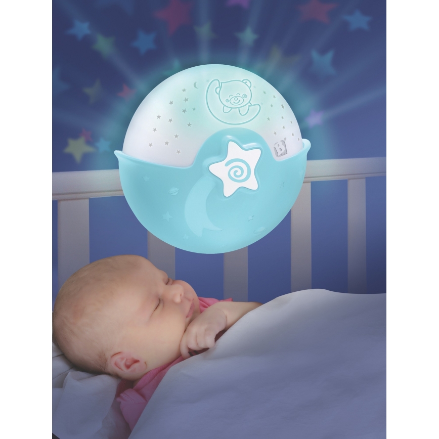 Infantino - Kinderlampe mit Projektor 3xAA blau
