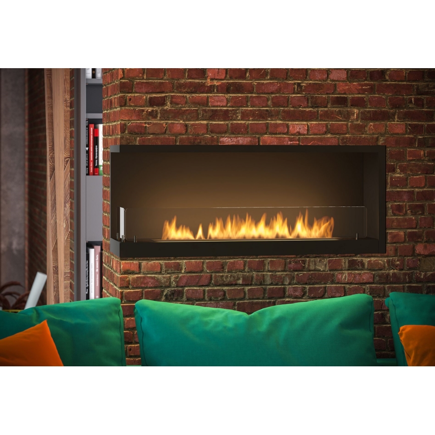 InFire – BIO-Eckkamin 110x45 cm 3kW schwarz