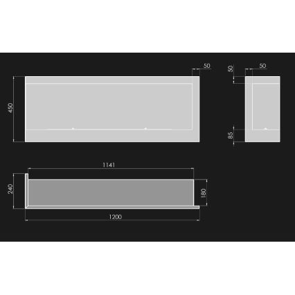 InFire - BIO-Eckkamin 45x120 cm 3kW schwarz