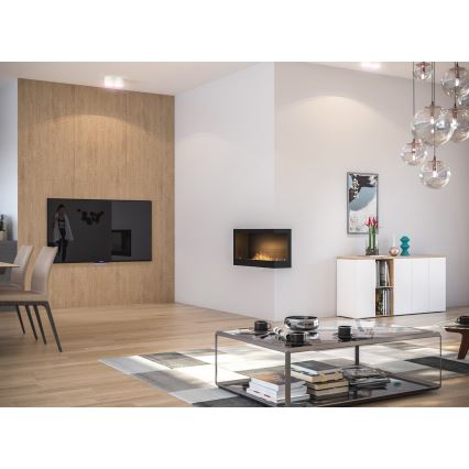 InFire - BIO-Eckkamin 45x90 cm 3kW schwarz