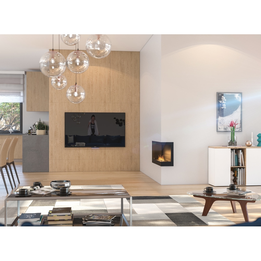 InFire - BIO-Eckkamin 45x90 cm 3kW schwarz