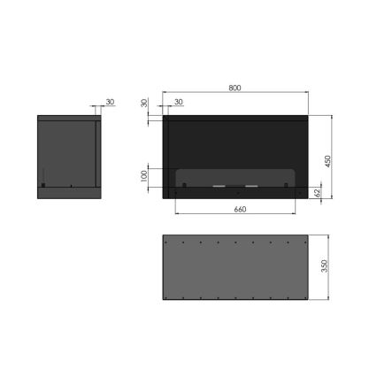 InFire – BIO-Eckkamin 80x45 cm 3,5kW schwarz