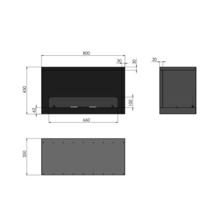 InFire – BIO-Eckkamin 80x45 cm 3kW schwarz