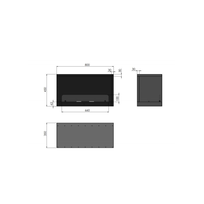 InFire – BIO-Eckkamin 80x45 cm 3kW schwarz