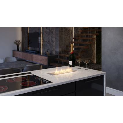 InFire - BIO-Einbaukamin 5,5x50 cm 3kW matt Chrom