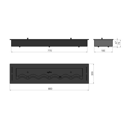 InFire - BIO-Einbaukamin 7,5x80 cm 6kW schwarz