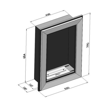 InFire - BIO-Einbaukamin 79x55 cm 3kW schwarz