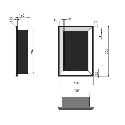 InFire - BIO-Einbaukamin 79x55 cm 3kW schwarz