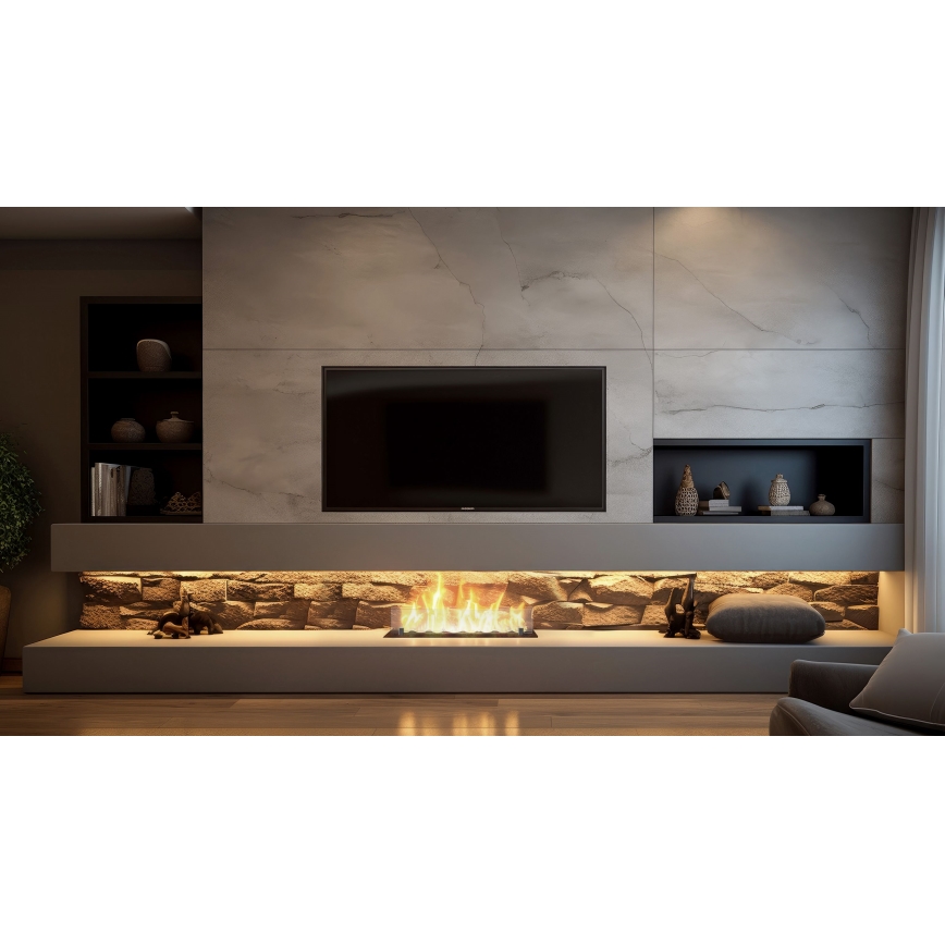 InFire - BIO-Einbaukamin 8,5x60 cm 3,5kW schwarz