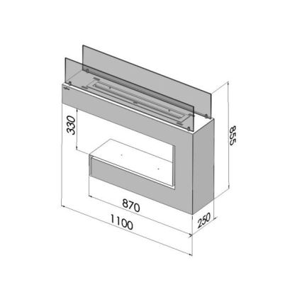 InFire – BIO-Kamin 110x85,5 cm 3kW weiß