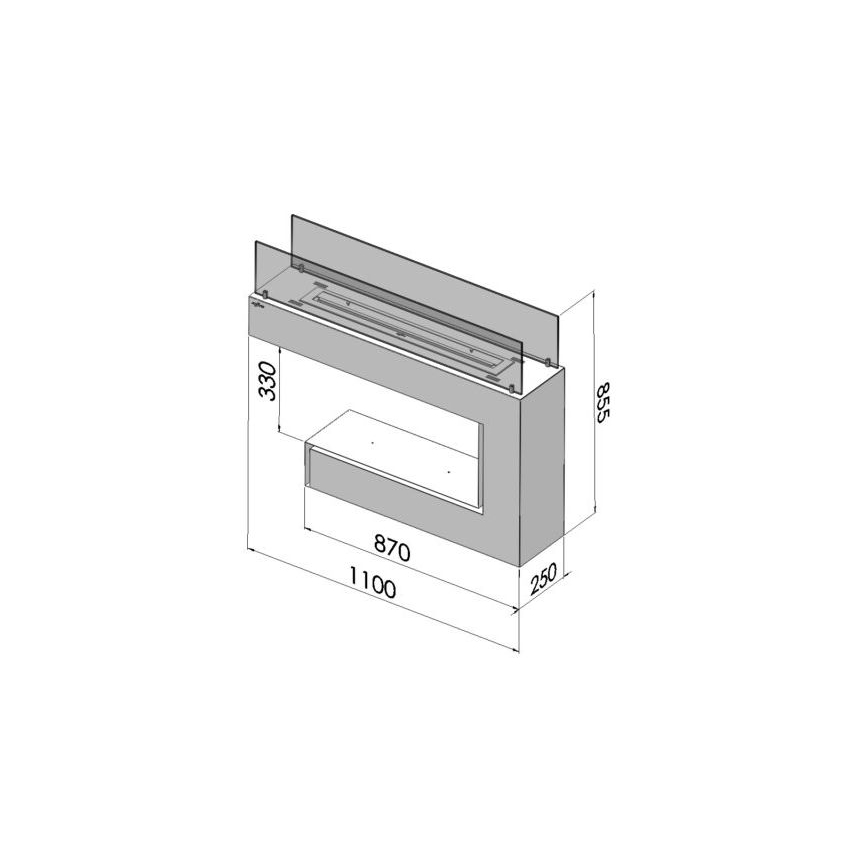 InFire – BIO-Kamin 110x85,5 cm 3kW weiß