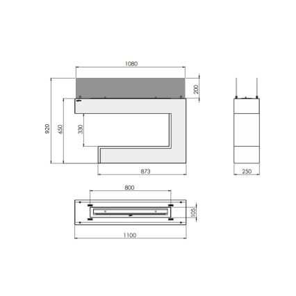 InFire - BIO-Kamin 110x92 cm 3kW schwarz