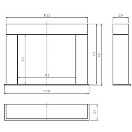 InFire - BIO-Kamin 87,5x110 cm 3kW weiß