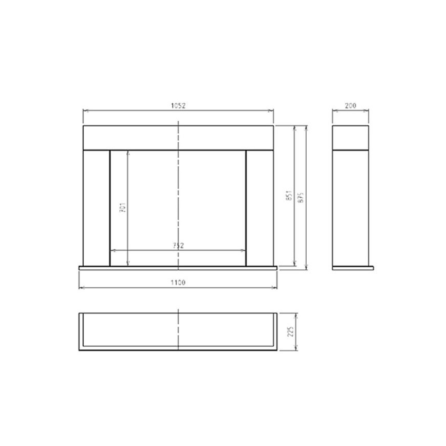InFire - BIO-Kamin 87,5x110 cm 3kW weiß