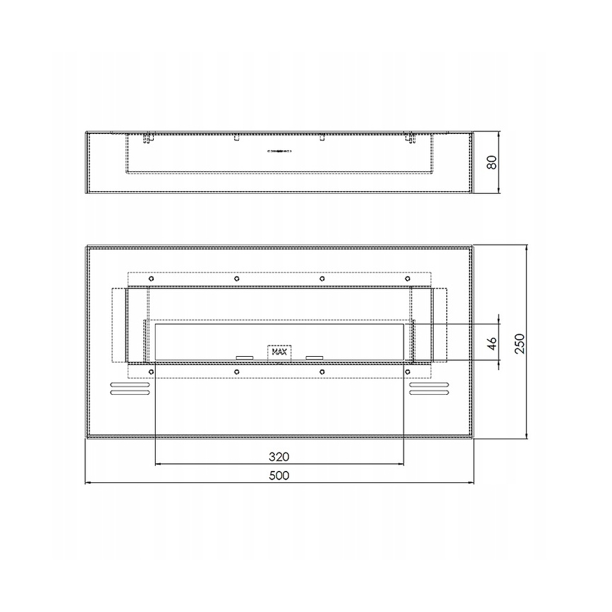 InFire - BIO-Kamin 8x50 cm 3kW schwarz