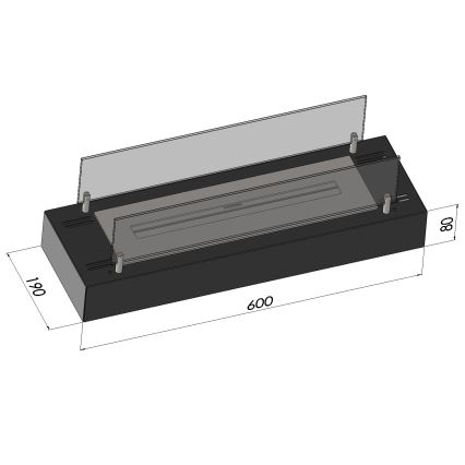 InFire - BIO-Kamin 8x60 cm 3kW schwarz