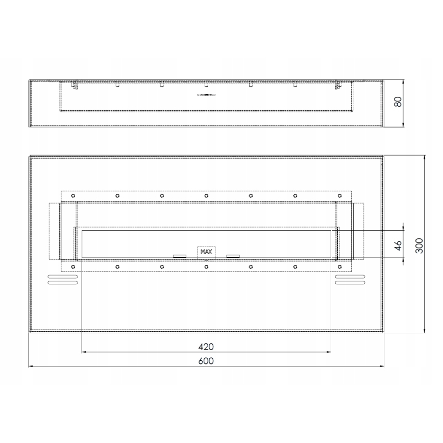 InFire - BIO-Kamin 8x60 cm 3kW schwarz