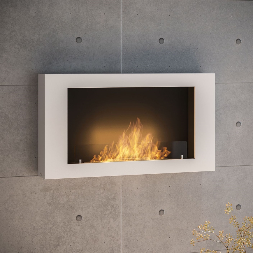 InFire – BIO-Wandkamin 100x56 cm 3kW weiß